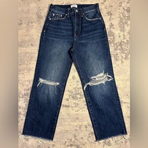 PISTOLA  Cassie Crop Super High Rise Straight Motive Distressed Size 27